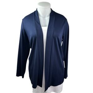 L.L. Bean Women's Blue Long Sleeve Shawl Open Cardigan Sweater Top Size 2X